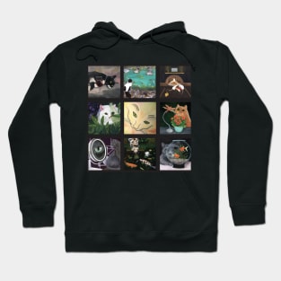 Cat Quilt. Nine images of feline fun. Hoodie